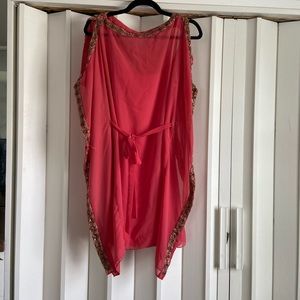 Cache coral cape dress